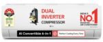 LG 1.5 Ton 5 Star,New star rated, DUAL Inverter Split AC (Copper, AI Convertible 6-in-1,VIRAAT Mode,Faster Cooling & Energy Saving,4 Way Swing, HD Filter with Anti-Virus Protection, US-Q19YNZE3,White)