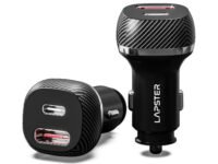 Lapster 51w Dual car Charger with 51watts (18w USB + 33w typec pd) Rapid Charging Adapter Designed for iPhone and Android Smartphones and Tablets in Black