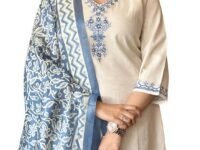 Latest Khadi Kurtaset With Khadi Silk Dupatta For Womens