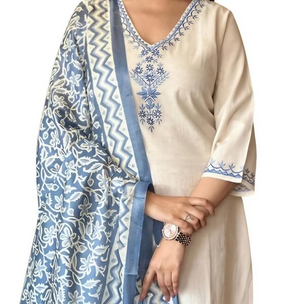 Latest Khadi Kurtaset With Khadi Silk Dupatta For Womens