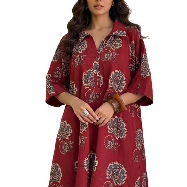 Leriya Fashion Women’s Rayon Kurta Pant Set | Casual Style Ethnic Co-ord Set for Women Stylish | Black Print Kurti for Office & Daily Travel Outfit | Oversize Loose Fit Kurta Sets for Woman