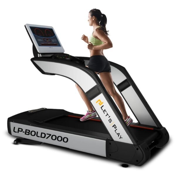 Let's Play® LP-BOLD7000 Commercial Treadmill for Gym and Home use| 8HP Peak AC Motor with Japanese Technology | 20 Level Auto Incline Running Machine | Top Speed 20km/hr | Max User Weight 240Kg.