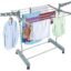 LiMETRO STEEL Single Pole Cloth Drying Stand Foldable and Portable with Wheels and 360 Rotating Hangers