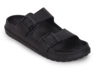 Liberty A-HA COMMIT Slippers for Men - Black, Light Grey & Olive Green | Casual Slip-on Flats/Slippers Footwear - Buckle Closure | Casual Outdoor Chappal, Monsoon, Rainy Season Footwear for Man