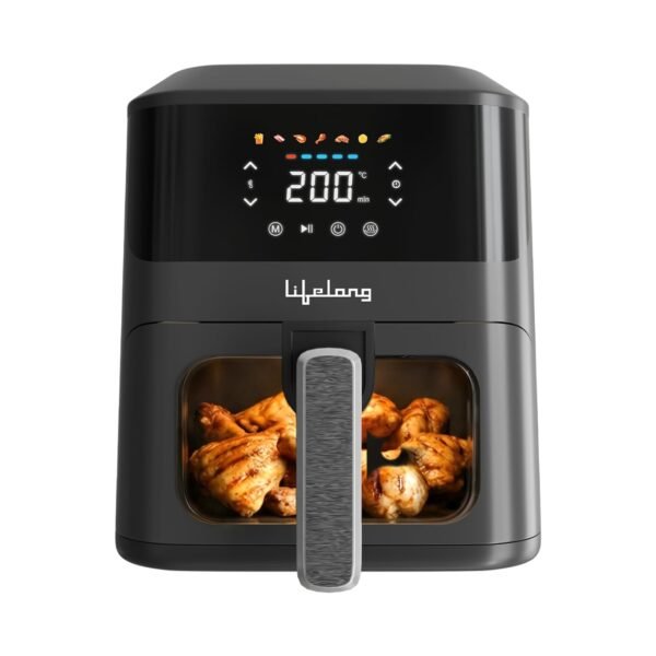 Lifelong 4.2L Air Fryer for Healthy Cooking | 1350W | 7 Presets with Defrost | Low Oil Cooking with 360° Rapid Air Technology | LED Touch Panel with Countdown Marking | Easy Clean Kitchen Appliance