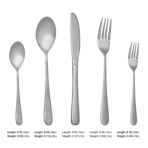 MDEALY 20-Piece Silverware Flatware Cutlery Set, Stainless Steel Kitchen Utensils Service for 4, Include Dinner Knives,Dinner Forks,Dinner Spoons,Salad Forks,Teaspoons
