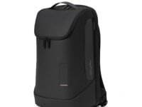 MOKOBARA Transit Backpack | Fits Laptop Up To 16 Inch, 30L Capacity, Water-Resistant Polyester, Vegan Leather Trims | Money Moves, Black