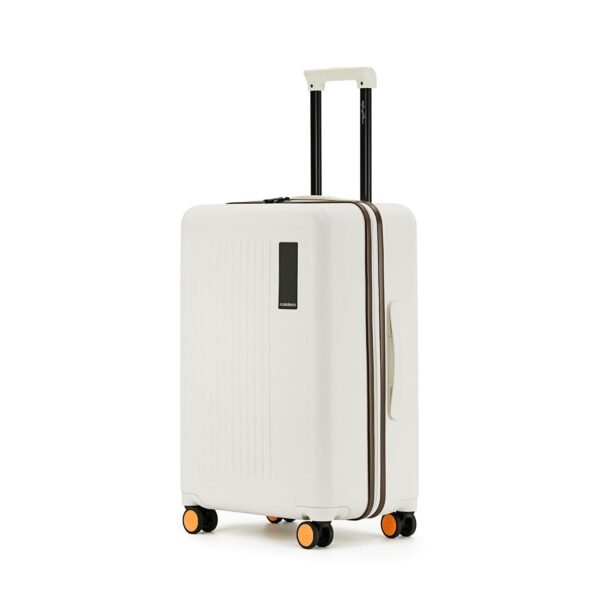 MOKOBARA Transit Check-in Luggage Trolley Bag-64cm(65L),Polycarbonate Hardshell,360° 8 Silent Wheels,One Push TSA Lock,Premium Zipper,Suitcase for 7-14 Day Travel,White(Still Loading Brownray)