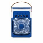 MZ F66 (AIR COOLER FAN) 3 Speed Gear with Spray Humidification Portable Mini Cooler Fan with 7 LED Colors & 1200mAh Battery with Automatic Timer Shut-off & 360° Vertically Rotatable Head