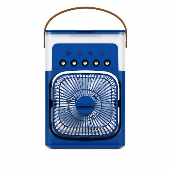 MZ F66 (AIR COOLER FAN) 3 Speed Gear with Spray Humidification Portable Mini Cooler Fan with 7 LED Colors & 1200mAh Battery with Automatic Timer Shut-off & 360° Vertically Rotatable Head