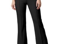 Mehrang Cotton Blend Bootcut Parallel Trouser Pants for Women Regular Fit, Bellbottom Straight Pants for Womens