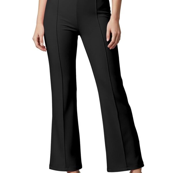 Mehrang Cotton Blend Bootcut Parallel Trouser Pants for Women Regular Fit, Bellbottom Straight Pants for Womens