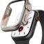 Meyaar Compatible for Apple Watch Series 4/5/6/SE 44mm Hard Case with Tempered Glass Screen Protector, Unique Design Hard PC Cover, Bumper Full Coverage Accessories for iWatch 4/5/6/SE 44mm