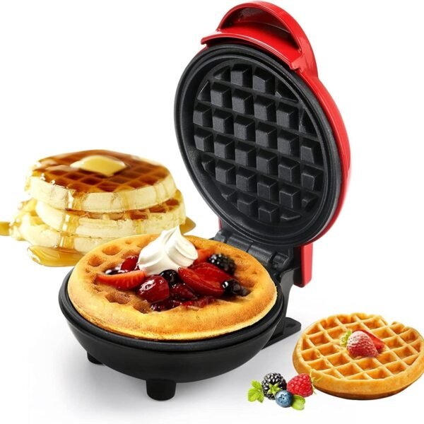Mini Waffle Maker Machine 3 In 1 Waffle Iron Home Appliances Kitchen Easy To Clean, 4 Inch, Perfect For Breakfast,Dessert, Sandwich, Pan Cakes, Other Snacks|Assorted - 350 Watts (Mini Waffle Maker)