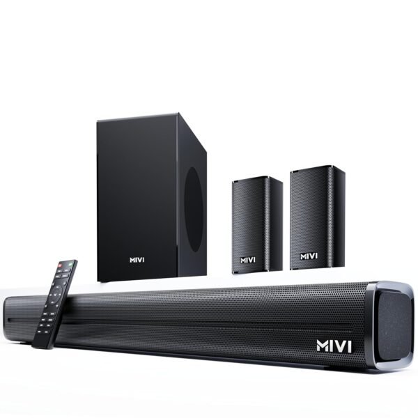 Mivi Fort Hip-Hop 4000 400 Watts Cinematic Home Theatre, 5.1 Channel, Multiple EQ & Input Modes, BT v5.3, Remote Accessibility, Made in India Sound bar