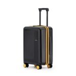 Mokobara Transit Cabin Luggage Trolley Bag-54cm(40L),Polycarbonate Hardshell,360° 8 Silent Wheels,One-Push TSA Lock,Premium Zippers,Carry On Trolley for 3-5 Day Travel,Black&Yellow(Money Moves Sunray)