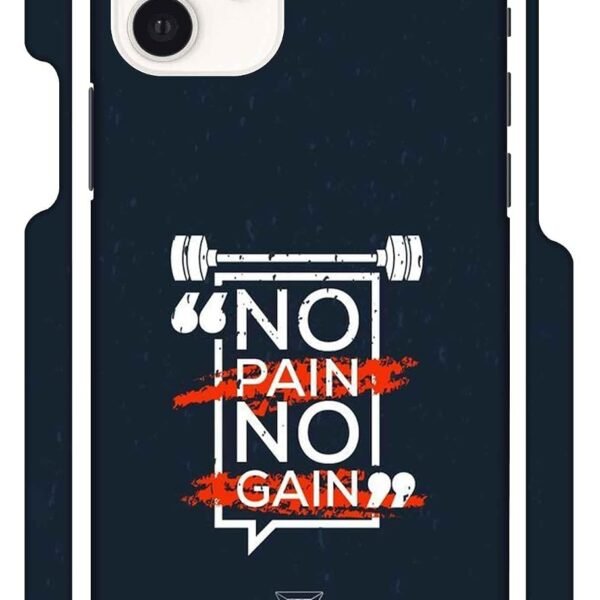 Motivational Quotes No Pain No Gain | Designer Printed Hard Back Cover for Apple iPhone 12 Pro Premium, Attractive, and Uniquely Crafted Smartphone Case
