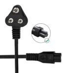 NISHTECH 3 Pin Laptop Power Cable Universal Replacement for Laptop Charger Adapter Power Cord for Laptop - (1.5M, Black)