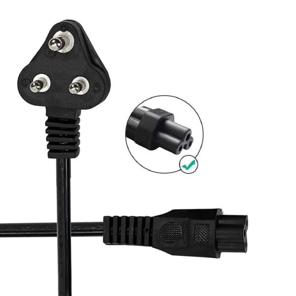 NISHTECH 3 Pin Laptop Power Cable Universal Replacement for Laptop Charger Adapter Power Cord for Laptop - (1.5M, Black)