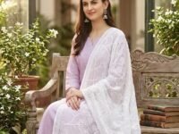 Nakoda Creation Chiffon Embroidered Women Dupatta (Chiffon Dupatta-White)