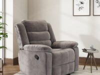 Nilkamal Sierra Velvet Fabric Manual Recliner | 1 Seater Sofa | Single Sofa Recliner | Finish Color - Brown