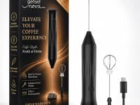Nova Milk Frother Rechargable Coffee Frother Milk & Beater for Cold Latte 2In1 Handheld Blender and Egg Whisker | 1 Year Warranty Free Frothy Recipe E-Book (Whisker + FROTHER)