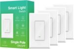 OHMAX Smart Switch, Single Pole (Not 3-Way) 2.4Ghz WiFi Smart Light Switch for Lights Compatible with Alexa and Google Home, Neutral Wire Required, Remote and Voice Control, UL Certified (4 Pack)