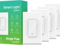 OHMAX Smart Switch, Single Pole (Not 3-Way) 2.4Ghz WiFi Smart Light Switch for Lights Compatible with Alexa and Google Home, Neutral Wire Required, Remote and Voice Control, UL Certified (4 Pack)