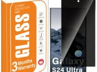 OpenTech® Privacy Military-Grade Gorilla Tempered Glass Screen Protector for Samsung Galaxy S24 Ultra with Edge to Edge Coverage - Case Friendly, Anti-scratch and Bubble free installation kit