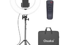 Osaka 18-Inch LED Ring Light 65W with Tripod Stand & Remote – for DSLR, Mobile, YouTube, Makeup & Vlogging