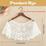 PALAY® Lace Poncho Cape for Women Floral Pattern Shrugs for Women Stylish Evening Dress Capelets Hollow Out Cover Up Wraps Knitted Shrug for Woman Off-Shoulder, Beachwear, Strapless Dress