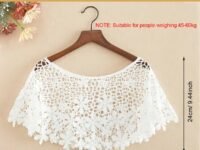 PALAY® Lace Poncho Cape for Women Floral Pattern Shrugs for Women Stylish Evening Dress Capelets Hollow Out Cover Up Wraps Knitted Shrug for Woman Off-Shoulder, Beachwear, Strapless Dress