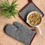 PIXEL HOME DECOR Oven Mitten (Oven Mitten with Pot Holder, White & Black)