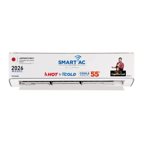 Panasonic 1.5 Ton 3 Star New Star Rated Hot & Cold Wi-Fi Inverter Smart Split AC (Matter/MirAIe, AI, -10~55°C Oper., Copper Condenser, 8in1 Convertible, 4-Way, PM 0.1 Filter, CS/CU-EZ18CKYXFM,White)