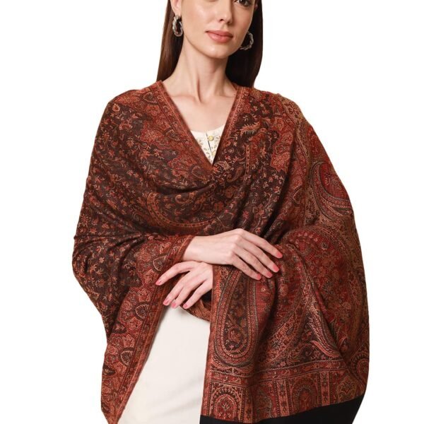 Pashmoda- Women's Faux Pashmina Jamawar Shawl, Wrap(SIZE: 40X80 Inches)