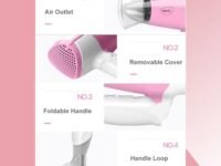 Pigeon Hair Dryer| 1200 Watts| 3 Speed & Temperature With Cool Shot (Hot/Cool/Warm)| Foldable Handle| For Women and Men| 2 Years Warranty, Pink