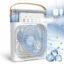 Portable Mini Air Cooler, Personal Cooling Fan with 3 Speeds, 3 Spray Modes, Timer, LED Light, USB Powered, Gold