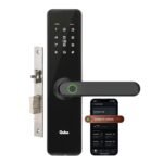 QUBO Smart Door Lock Essential from Hero Group | 7-Way Unlocking | Mobile App | Fingerprint | OTP Remote Unlocking | PIN | RFID Card | Mechanical Key | 2 Year Brand Warranty | (Black)
