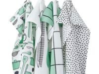 RINNIG Tea Towel 100% Cotton Super Absorbent Kitchen Towel , Multipurpose Kitchen Napkin , Table Cloth , Dish Towels(White/Green/Patterned ) 45x60 cm (18x24 )