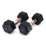 RUBX Rubber Coated Hex Dumbbell 3kg Pack of Two (Black)