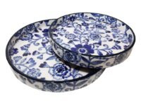 Resin Trays Serving Trays, Gift Item, Multipurpose Wooden Tray, Kitchen, Dining, Decorative Product (Round-Blue)