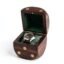 Royal Craft Expertise Handcrafted Solid Wood Dice-Shaped Watch Box – Luxury Single Watch Case with Velvet Interior, Brass Dot Inlay, Premium Timepiece Display & Travel Storage Gift for Men