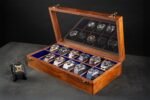 Royal Craft Expertise Mens watch box, Watch display case, Indian Rosewood watch box organizer for men, Velvet lining glass lid, Solid Gift for Him, Made for Special Occasions (Dark brownn - 12 room)