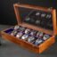 Royal Craft Expertise Mens watch box, Watch display case, Indian Rosewood watch box organizer for men, Velvet lining glass lid, Solid Gift for Him, Made for Special Occasions (Dark brownn - 12 room)