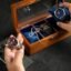 Royal Craft Expertise Watch Box For Men, Wooden watch boxes, Watch case for men, Indian Rosewood Timekeeper box with hinged lid, Timepiece storage Case