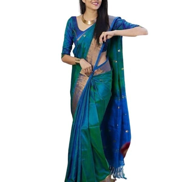 SGF11- Women's Kanjivaram Woven Soft Silk Saree With Blouse Piece