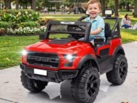 SHAKYA WORLD POBO Battery Operated Jeep for Kids 1 to 8 Years Ride on with Music & Light Electric Car Jeep, Red