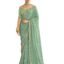 SIRIL Women's Bandhani Printed Embroidery Georgette Saree with Unstitched Blouse Piece