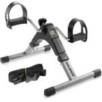 SPARNOD FITNESS SMB-100 Mini Cycle Pedal Exerciser with Fixing Strap, Adjustable Resistance and Digital Display - Suitable for Light Exercise of Legs, Arms, and Physiotherapy at Home