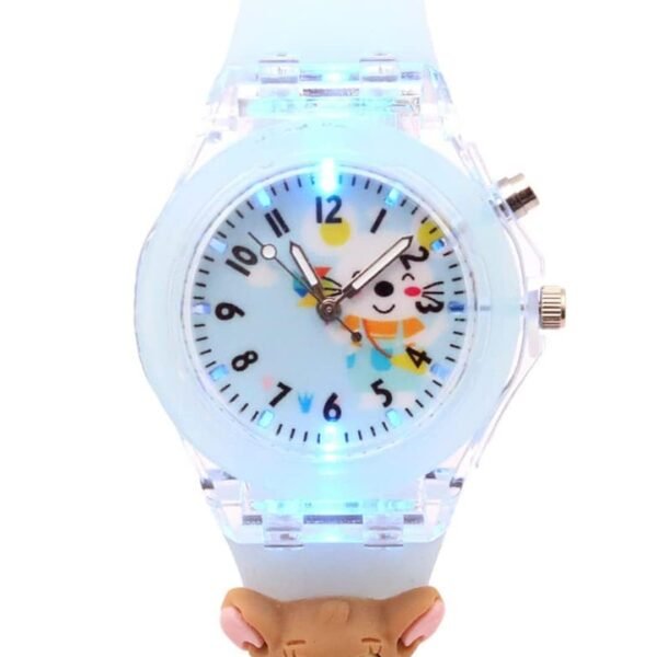SPIKY Analog Watch for Kids | 3D Cartoon | 7 Multicolor LED Luminous Lights with Silicone Strap | Unisex Best Birthday Gift | Analogue Wrist Watches for Boys & Girls | Age 3-10 yrs